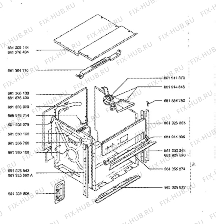 Взрыв-схема плиты (духовки) Aeg 3201B-M - Схема узла H10 Outer Frame